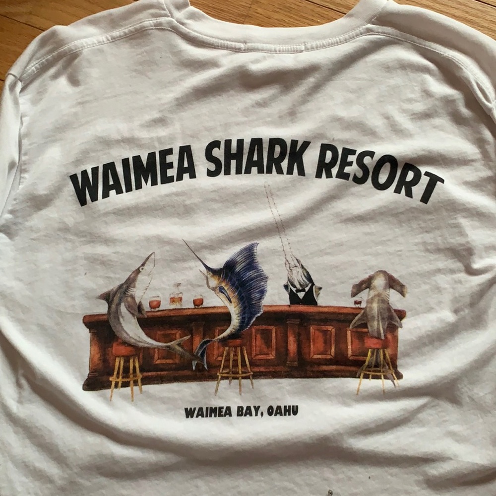 Brandy Melville “Waimea Shark Resort” Cropped Tee